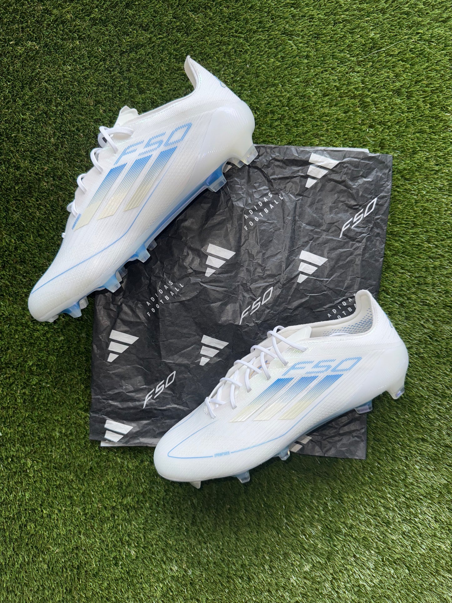 Adidas F50 Elite FG Polar Pack White/Blue Laced