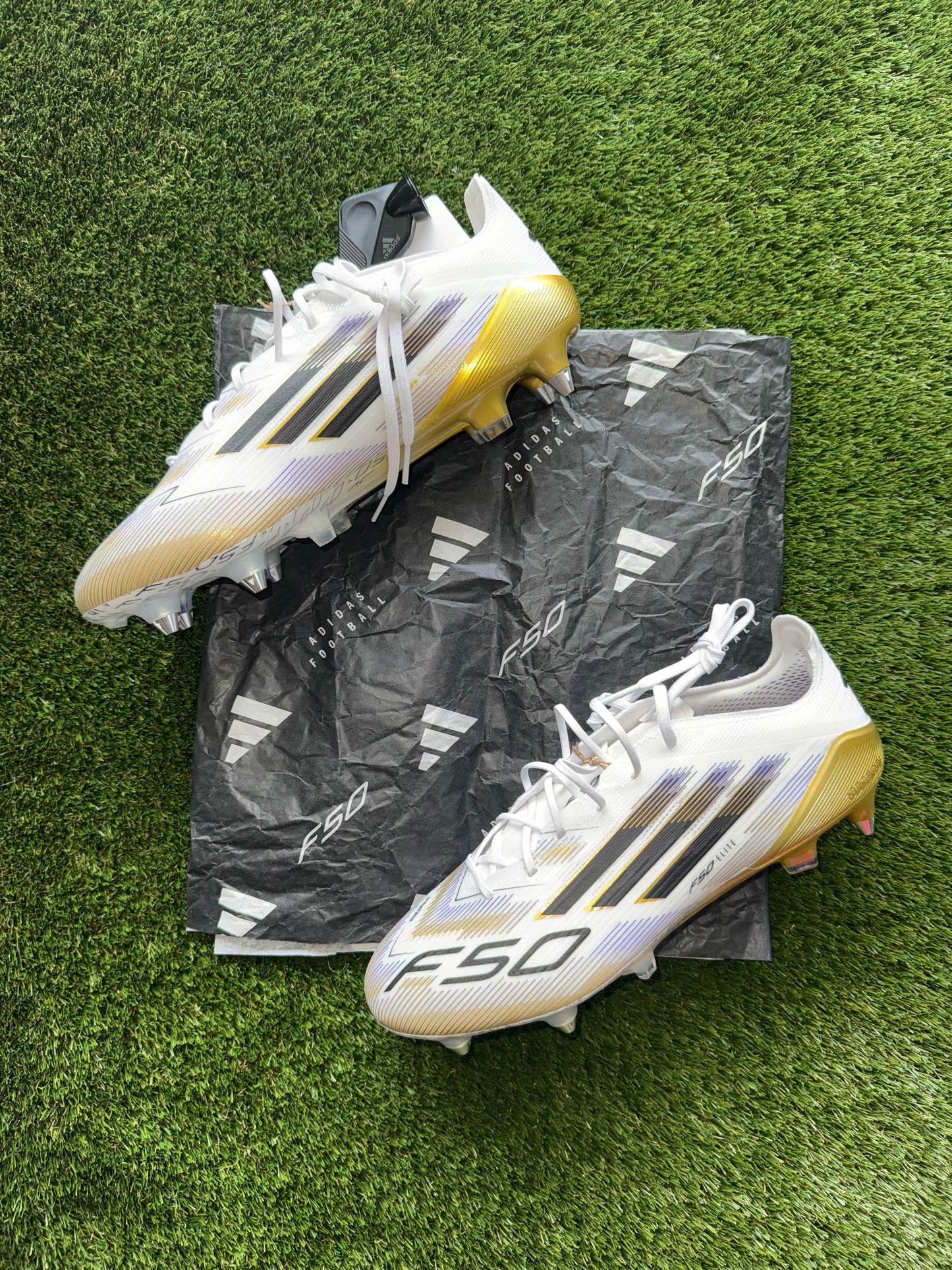 Adidas F50 Elite Laced Soft Ground Champions White/Gold/Black