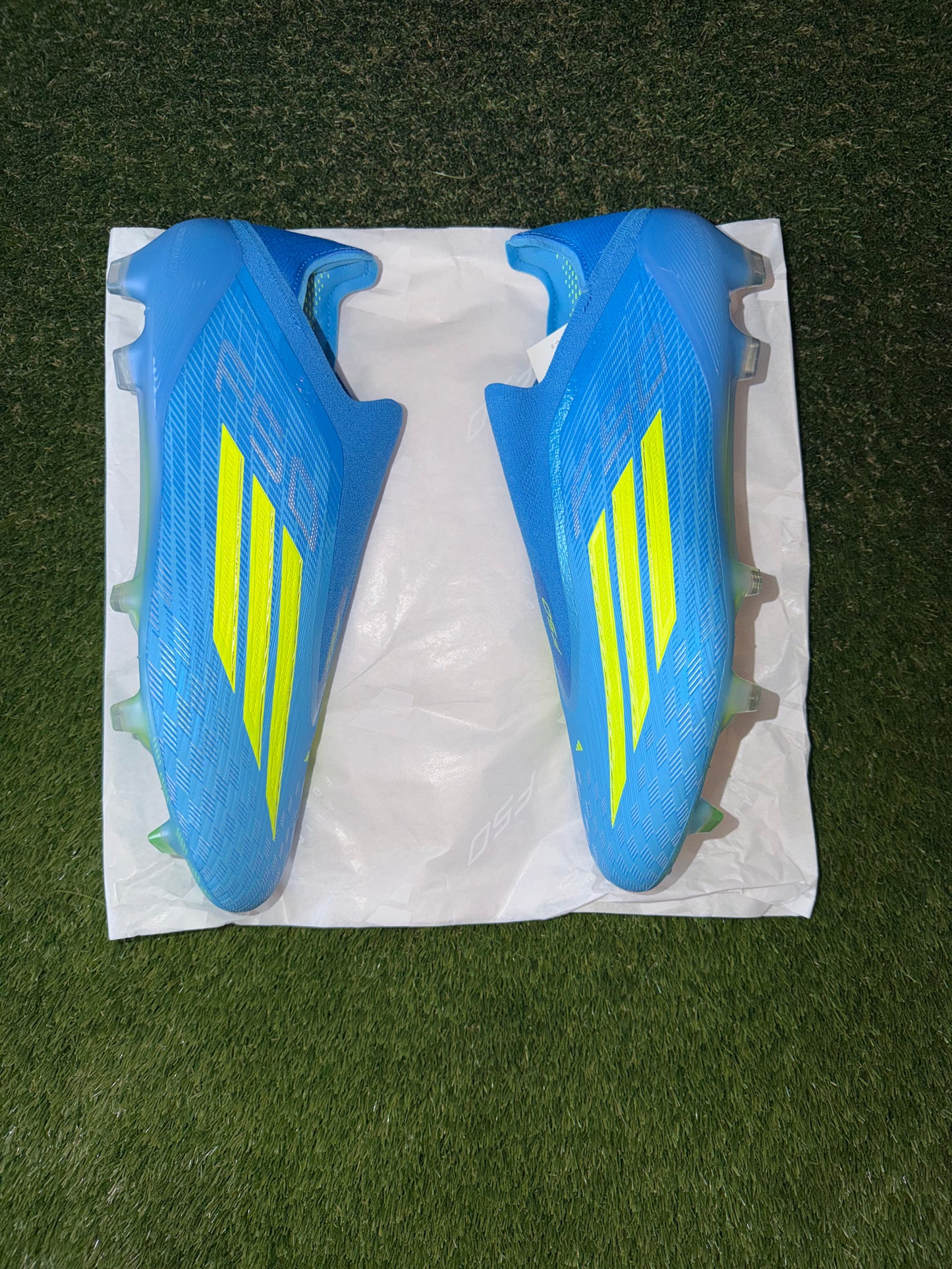 Adidas F50 Elite Laceless Firm Ground Blue Yellow Aquamarine