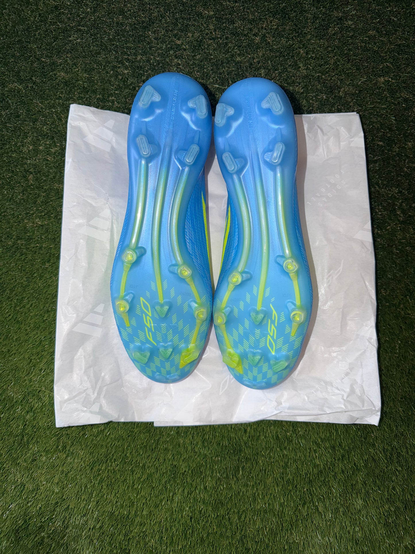Adidas F50 Elite Laceless Firm Ground Blue Yellow Aquamarine