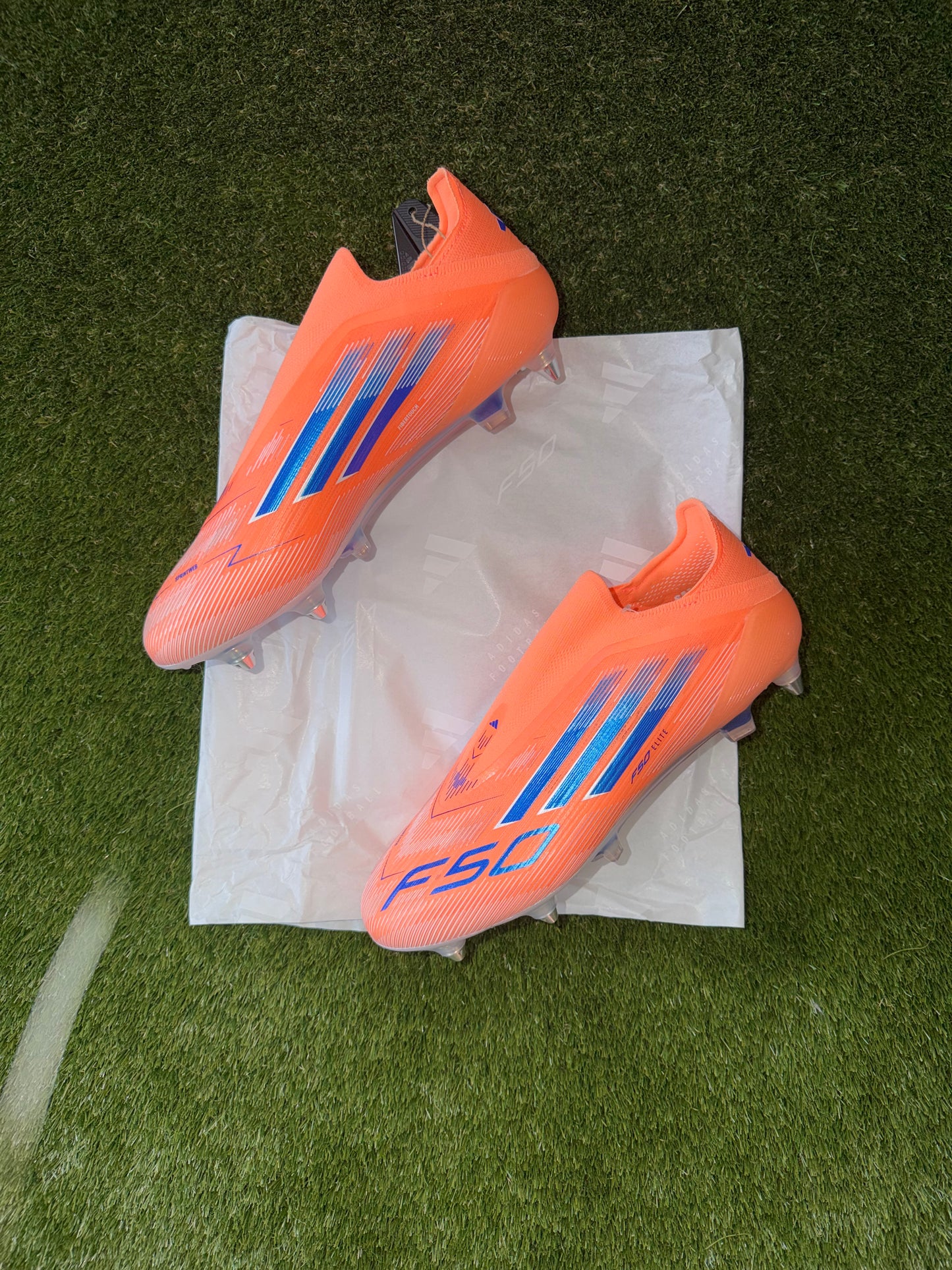 Adidas F50 Elite Laceless Soft Ground Orange Blue